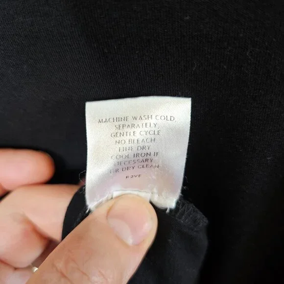 Eileen Fisher Asymmetrical Hem V-Neck Top, Black , Large - Picture 5 of 6